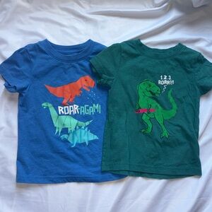 Cat & Jack Blue and Green Short Sleeve Dinosaur Graphic Tees, Dinosaur T-shirt